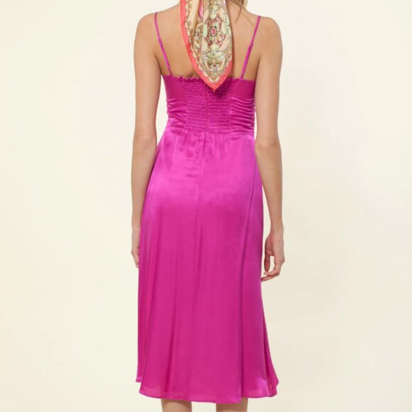 HALE BOB Fully Lined Hot Pink Silk & Viscose Sun Dress - Picture 3 of 3